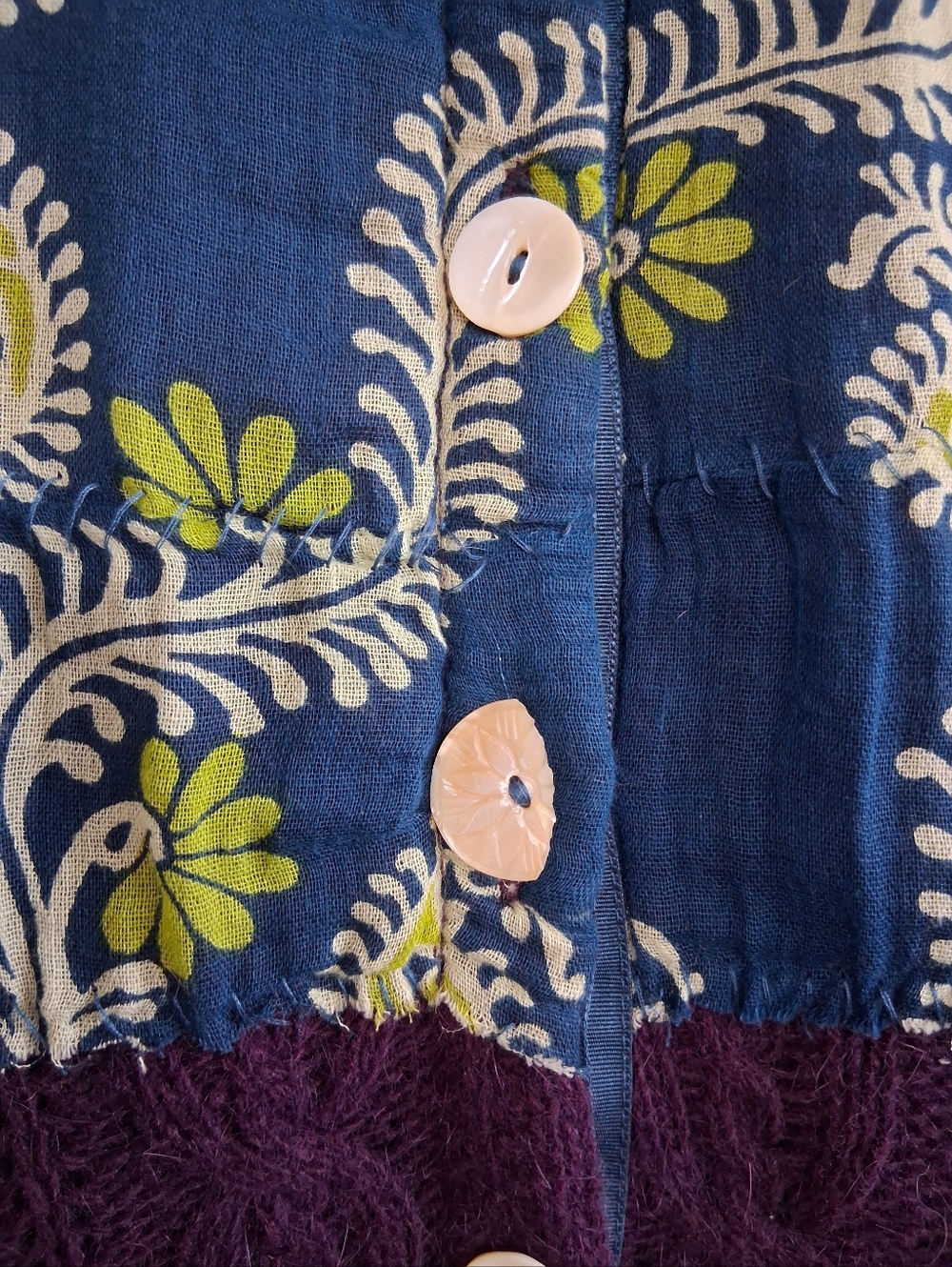 Vintage Free People Mix Media Knit Cardigan Patchwork Lace ASO Marissa Cooper OC - Picture 7 of 16